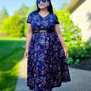 Amazon Navy Floral Maxi Dress